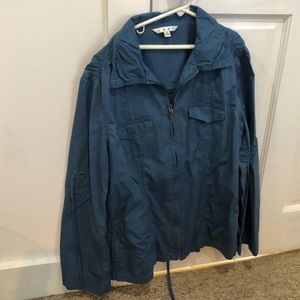 Oversized blue utility jacket